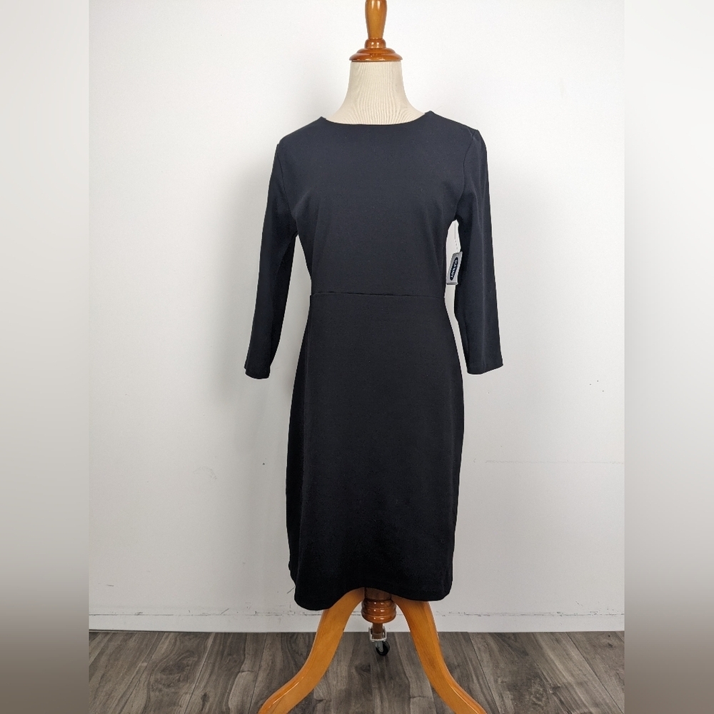 NWT Old Navy Black Sheath Dress Size Medium 3/4 sleeves